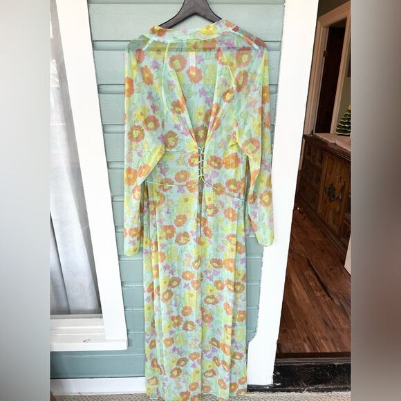 Savage x Fenty Free Spirit Floral Mesh Full-Length Robe Flower Power date M/L - Picture 7 of 8